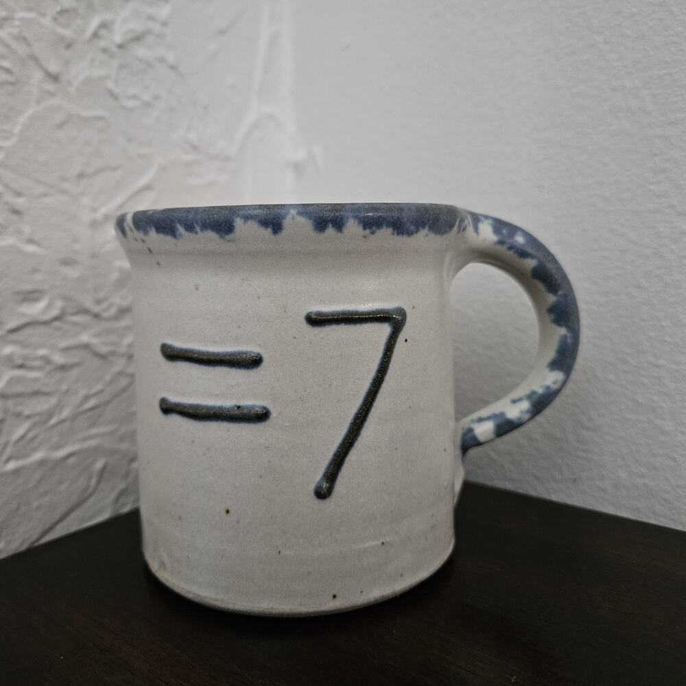 Handmade Coffee Mug =7 Cottagecore Earthy Artisan Blue Pottery Stoneware